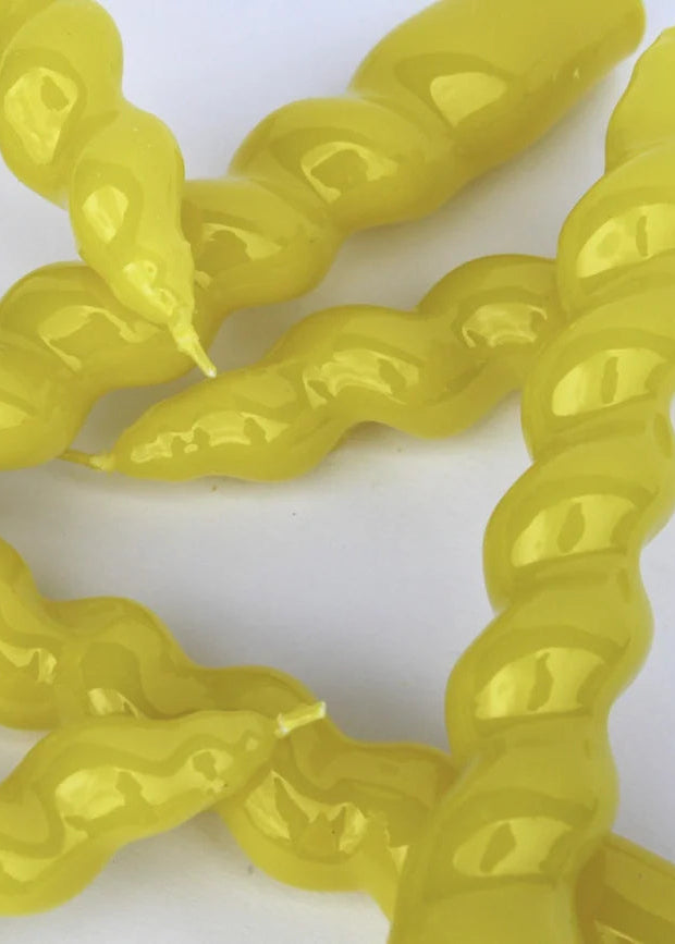 MAEGEN Spiral Taper Candles 3 Pack - Yellow